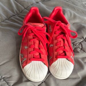 Adidas Red Sneakers with White Accents